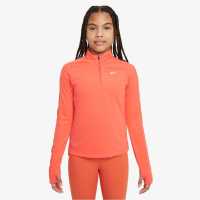 Nike Older Girls Dri-Fit Long Sleeve Half Zip Див манго Атлетика