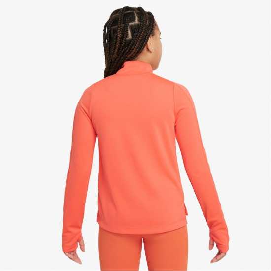 Nike Older Girls Dri-Fit Long Sleeve Half Zip Див манго Атлетика