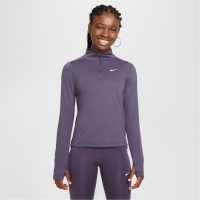 Nike Older Girls Dri-Fit Long Sleeve Half Zip Тъмно виноградно Атлетика