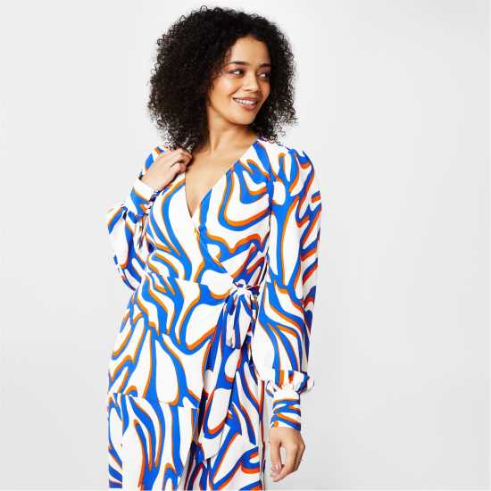 Biba Biba Printed Wrap Dress Свирелно печат Dresses Under 60