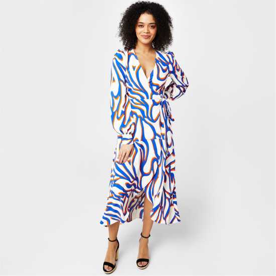 Biba Biba Printed Wrap Dress Свирелно печат Dresses Under 60