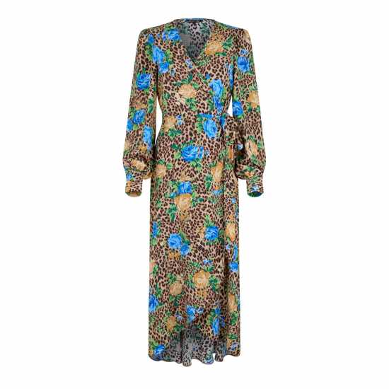 Biba Biba Printed Wrap Dress Леопард Флорал Dresses Under 60