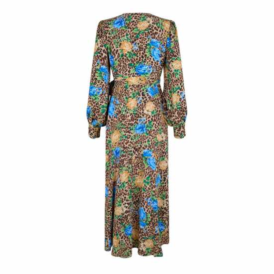 Biba Biba Printed Wrap Dress Леопард Флорал Dresses Under 60