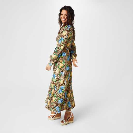 Biba Biba Printed Wrap Dress Леопард Флорал Dresses Under 60