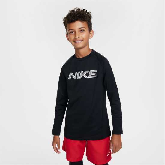 Nike Pro Big Kids' (Boys') Dri-FIT Long-Sleeve Training Crewneck Top  Атлетика