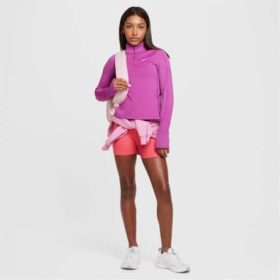 Nike Pro Girls' Therma-FIT Long-Sleeve 1/2-Zip Training Top Гореща фуксия Атлетика