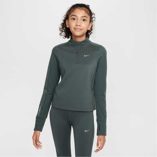 Nike Pro Girls' Therma-FIT Long-Sleeve 1/2-Zip Training Top  Атлетика