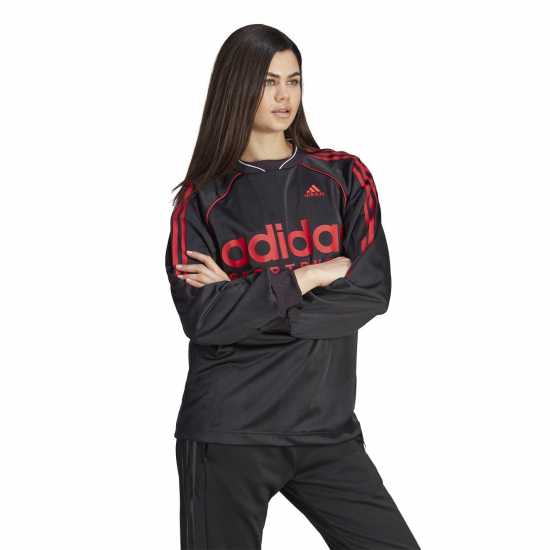 Adidas Jacquard Long-Sleeve Top Jersey Womens T-Shirt  Дамски тениски и фланелки