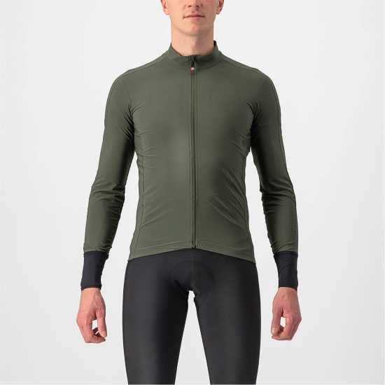 Castelli Flight Jersey Военен зелен Мъжки тениски с яка