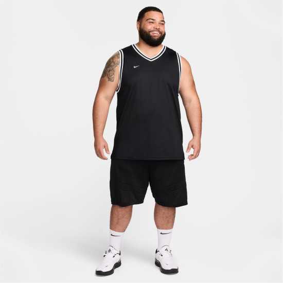 Nike DNA Men's Dri-FIT Basketball Jersey Черно/Бяло Мъжки тениски с яка