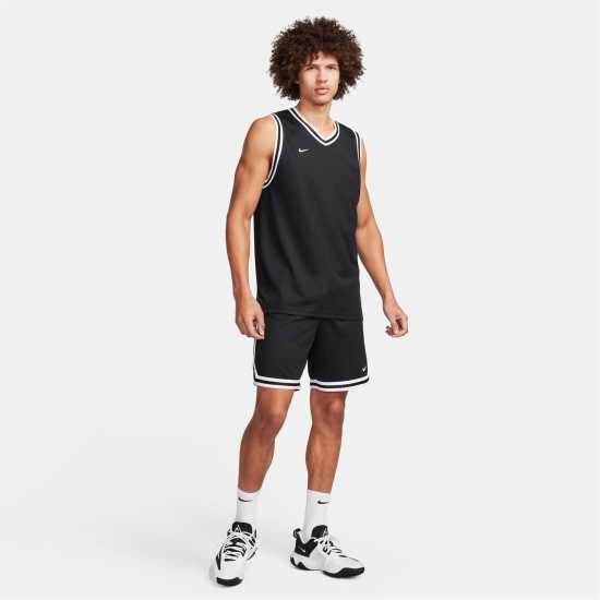 Nike DNA Men's Dri-FIT Basketball Jersey Черно/Бяло Мъжки тениски с яка