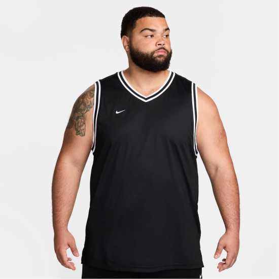 Nike DNA Men's Dri-FIT Basketball Jersey Черно/Бяло Мъжки тениски с яка