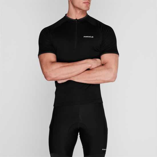 Pinnacle Cycling Short Sleeve Jersey Mens Черно Мъжки ризи