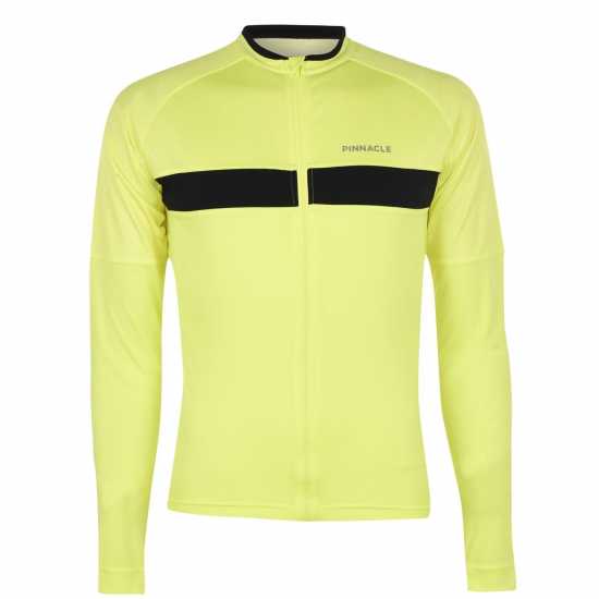 Pinnacle Мъжка Колоездачна Фланелка Race Long Sleeve Cycling Jersey Mens Жълто Мъжки ризи