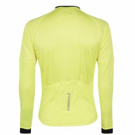 Pinnacle Мъжка Колоездачна Фланелка Race Long Sleeve Cycling Jersey Mens Жълто Мъжки ризи