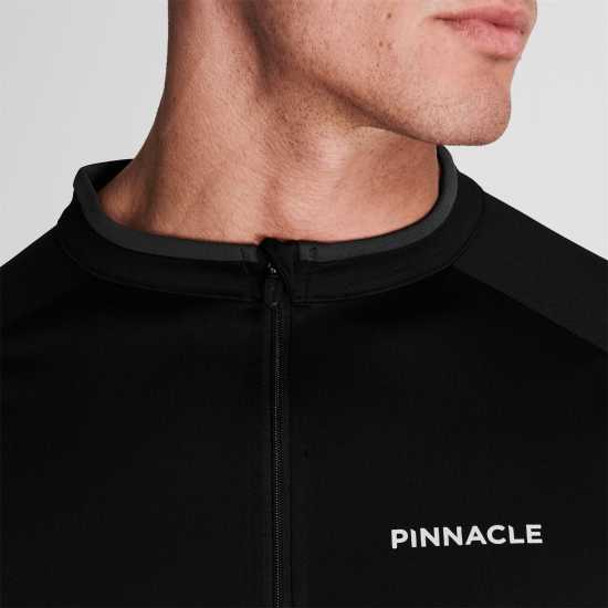 Pinnacle Мъжка Колоездачна Фланелка Long Sleeve Cycling Jersey Mens Черно Мъжки ризи