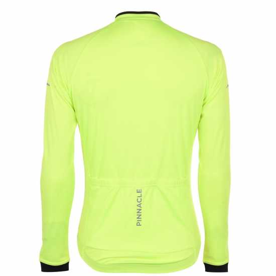 Pinnacle Мъжка Колоездачна Фланелка Long Sleeve Cycling Jersey Mens Жълто Мъжки ризи