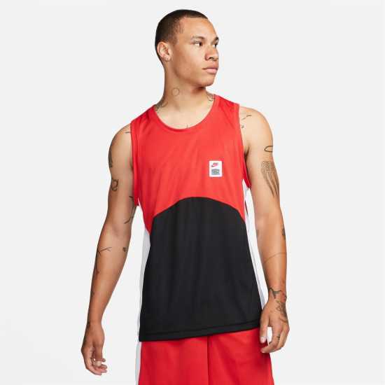 Nike Dri-FIT Starting 5 Men's Basketball Jersey Red/Black Мъжки тениски с яка