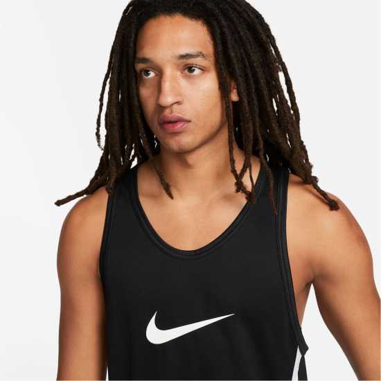 Nike Dri-FIT Icon Men's Basketball Jersey Черно/Бяло Мъжки ризи