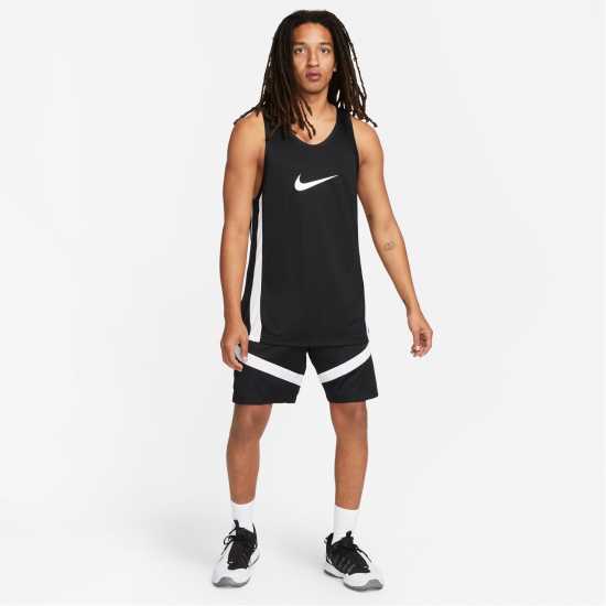 Nike Dri-FIT Icon Men's Basketball Jersey Черно/Бяло Мъжки ризи