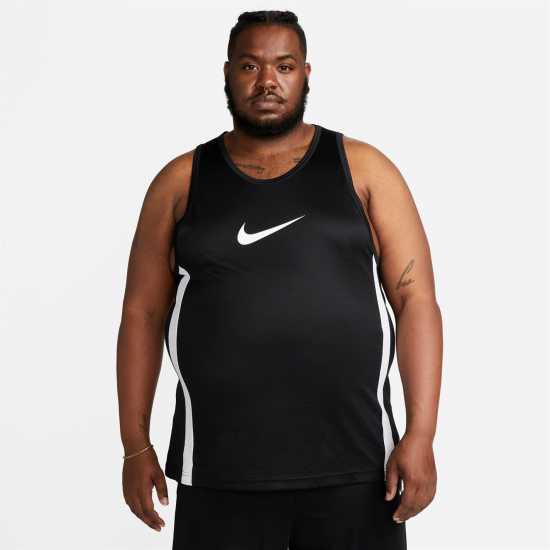 Nike Dri-FIT Icon Men's Basketball Jersey Черно/Бяло Мъжки ризи