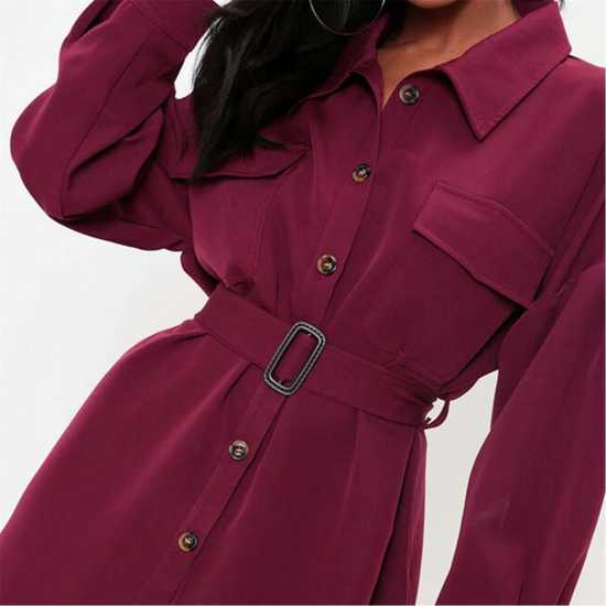 Рокля-Риза I Saw It First Drop Shoulder Belted Oversized Shirt Dress  Дамски поли и рокли