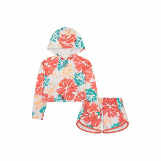 Reebok Floral Td Set Jn99 Горещ Корал Детски спортни екипи