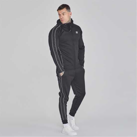 Siksilk Hood/jgr Set Sn44 Черно Мъжки спортни екипи в две части