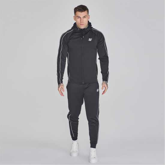 Siksilk Hood/jgr Set Sn44 Черно Мъжки спортни екипи в две части