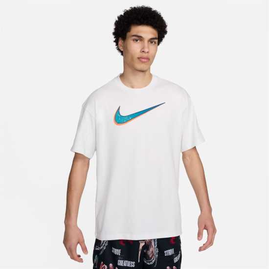 Nike LeBron Men's M90 Basketball T-Shirt Връхно бяло Мъжки тениски и фланелки