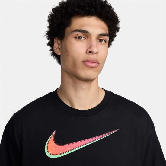 Nike LeBron Men's M90 Basketball T-Shirt Черно Мъжки тениски с яка