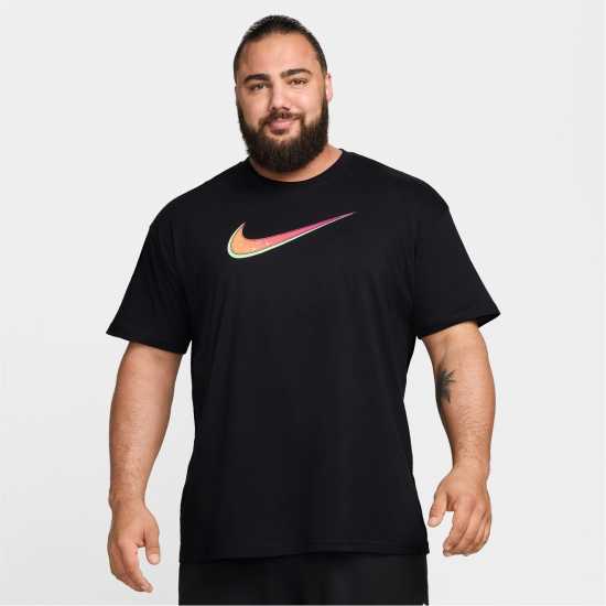 Nike LeBron Men's M90 Basketball T-Shirt Черно Мъжки тениски с яка