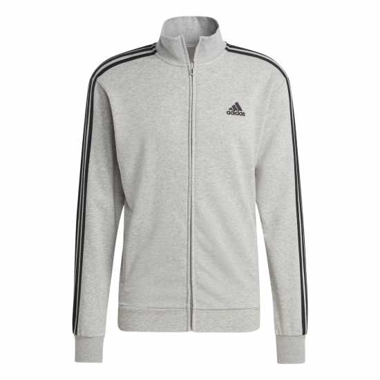 Adidas Мъжки Спортен Екип Basic 3-Stripes French Terry Tracksuit Mens Среден сив Мъжки спортни екипи в две части