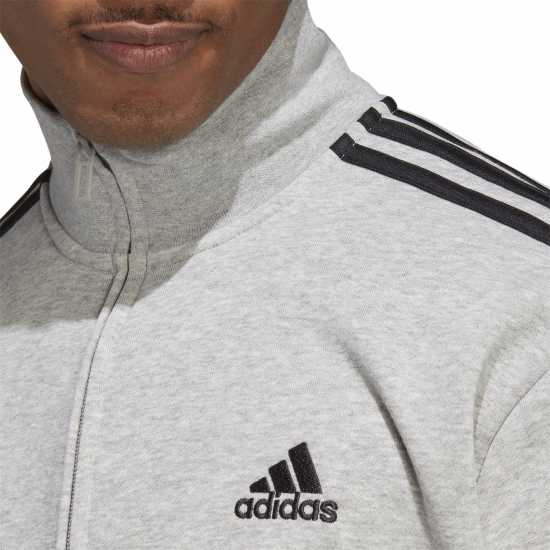 Adidas Мъжки Спортен Екип Basic 3-Stripes French Terry Tracksuit Mens Среден сив Мъжки спортни екипи в две части