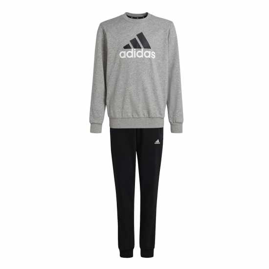 Adidas Essentials Big Logo French Terry Joggers Set Juniors Среден сив Детски спортни екипи