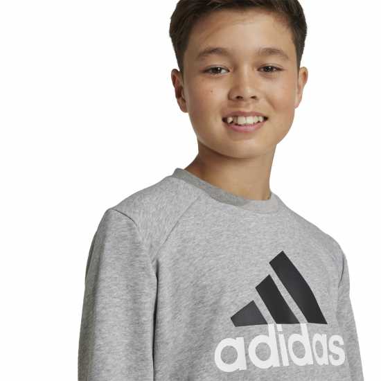 Adidas Essentials Big Logo French Terry Joggers Set Juniors Среден сив Детски спортни екипи