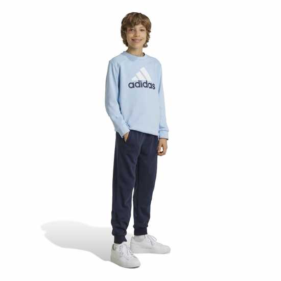 Adidas Essentials Big Logo French Terry Joggers Set Juniors Ясно небе/Бяло Детски спортни екипи