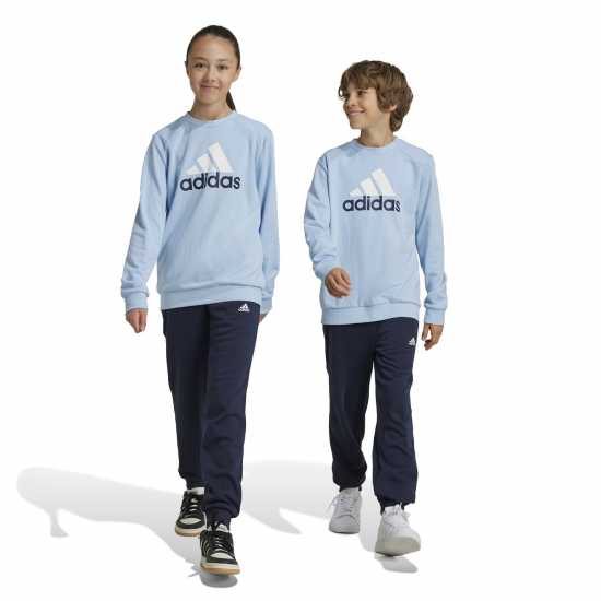 Adidas Essentials Big Logo French Terry Joggers Set Juniors Ясно небе/Бяло Детски спортни екипи