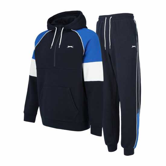 Slazenger Мъжки Спортен Екип Fleece Tracksuit Mens Морско синьо/Кралско Мъжки спортни екипи в две части