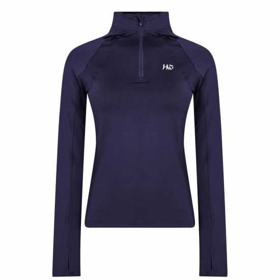 Horseware Дамско Горнище С Цип Aveen Long Sleeve Zip Top Ladies Морска синьо Шорти за бягане