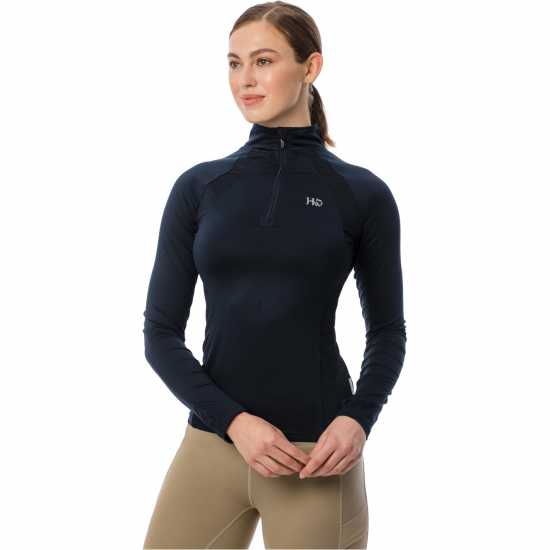 Horseware Дамско Горнище С Цип Aveen Long Sleeve Zip Top Ladies Морска синьо Шорти за бягане