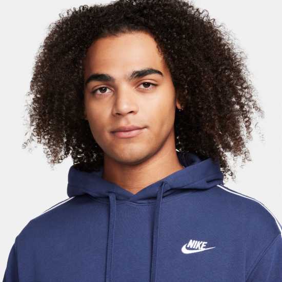 Nike Club Fleece Men's Graphic Hooded Tracksuit Navy/White Мъжки спортни екипи в две части