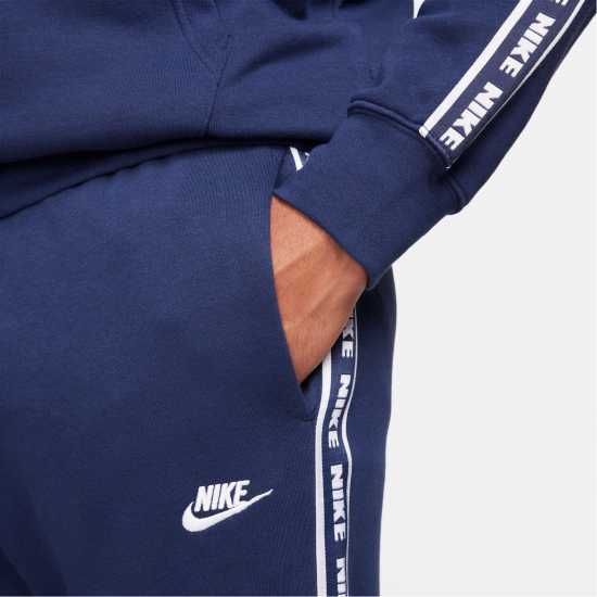 Nike Club Fleece Men's Graphic Hooded Tracksuit Navy/White Мъжки спортни екипи в две части