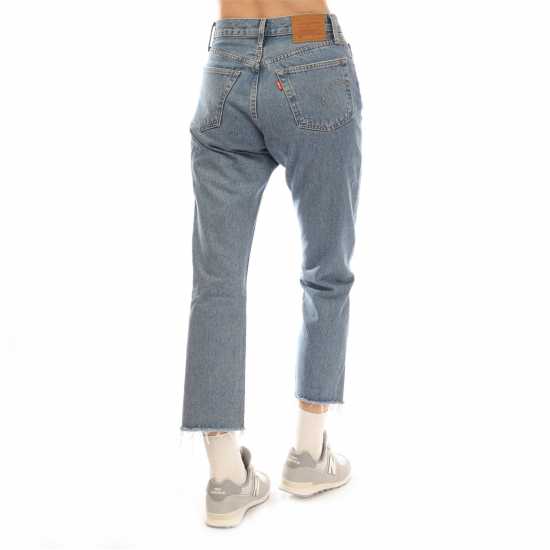 Levis 501 Cropped Jeans Средно индиго 