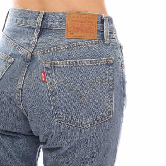 Levis 501 Cropped Jeans Средно индиго 