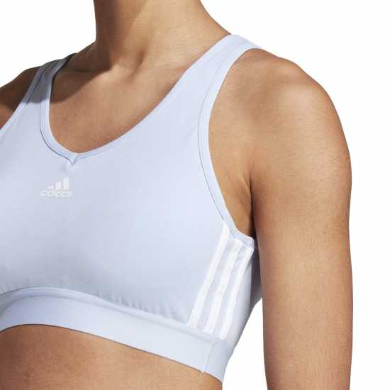 Adidas 3-Stripes Crop Top With Removable Pads Blue Dawn Дамско бельо