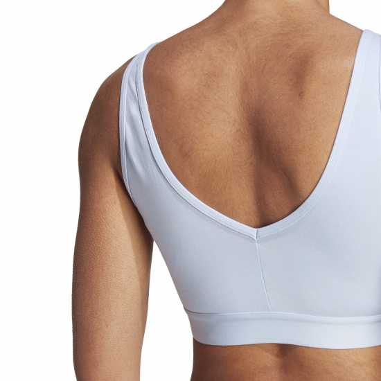 Adidas 3-Stripes Crop Top With Removable Pads Blue Dawn Дамско бельо