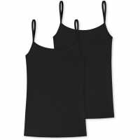 Uncover By Schiesser 2-Pack Vest Top Черно Дамско облекло плюс размер