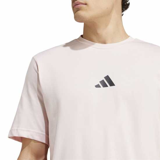 Adidas Strength Graphic T-Shirt Пясъчно розово Мъжко облекло за едри хора