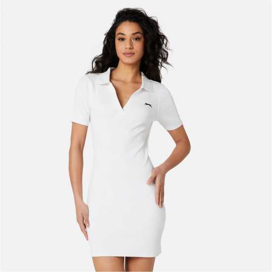 Slazenger Polo Dress Бяло Дамски поли и рокли